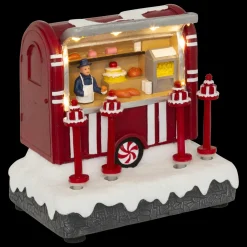 Scène de vie lumineuse et animée à piles (H14 cm) Stand de gâteau