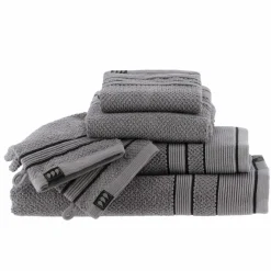 Serviette de bain (90 x 150 cm) Black Line Gris / noir