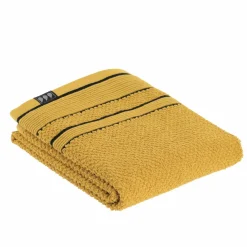 Serviette de bain coton (50 x 90 cm) Black Line Jaune ocre / noir