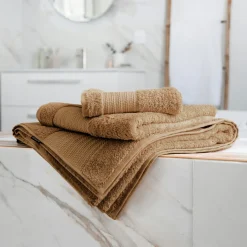 Serviette de bain coton bio (70 x 130 cm) Méline Camel