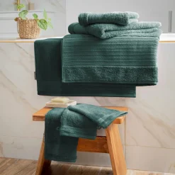 Serviette de bain coton bio (50 x 90 cm) Méline Vert émeraude