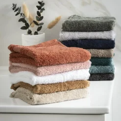 Serviette de bain coton bio (50 x 90 cm) Méline Bleu nuit