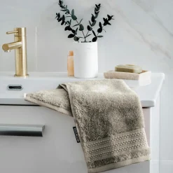 Serviette de bain coton bio (30 x 50 cm) Méline Gris argile