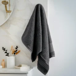 Serviette de bain coton bio (50 x 90 cm) Méline Gris orage