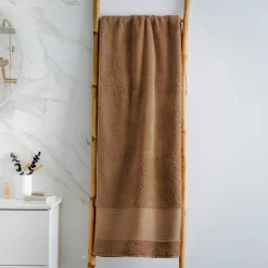 Serviette de bain coton bio (90 x 150 cm) Méline Camel