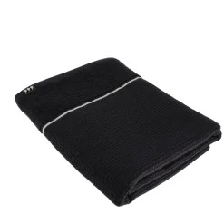 Serviette de bain coton nid d'abeille (70 x 130 cm) Japandi Noir