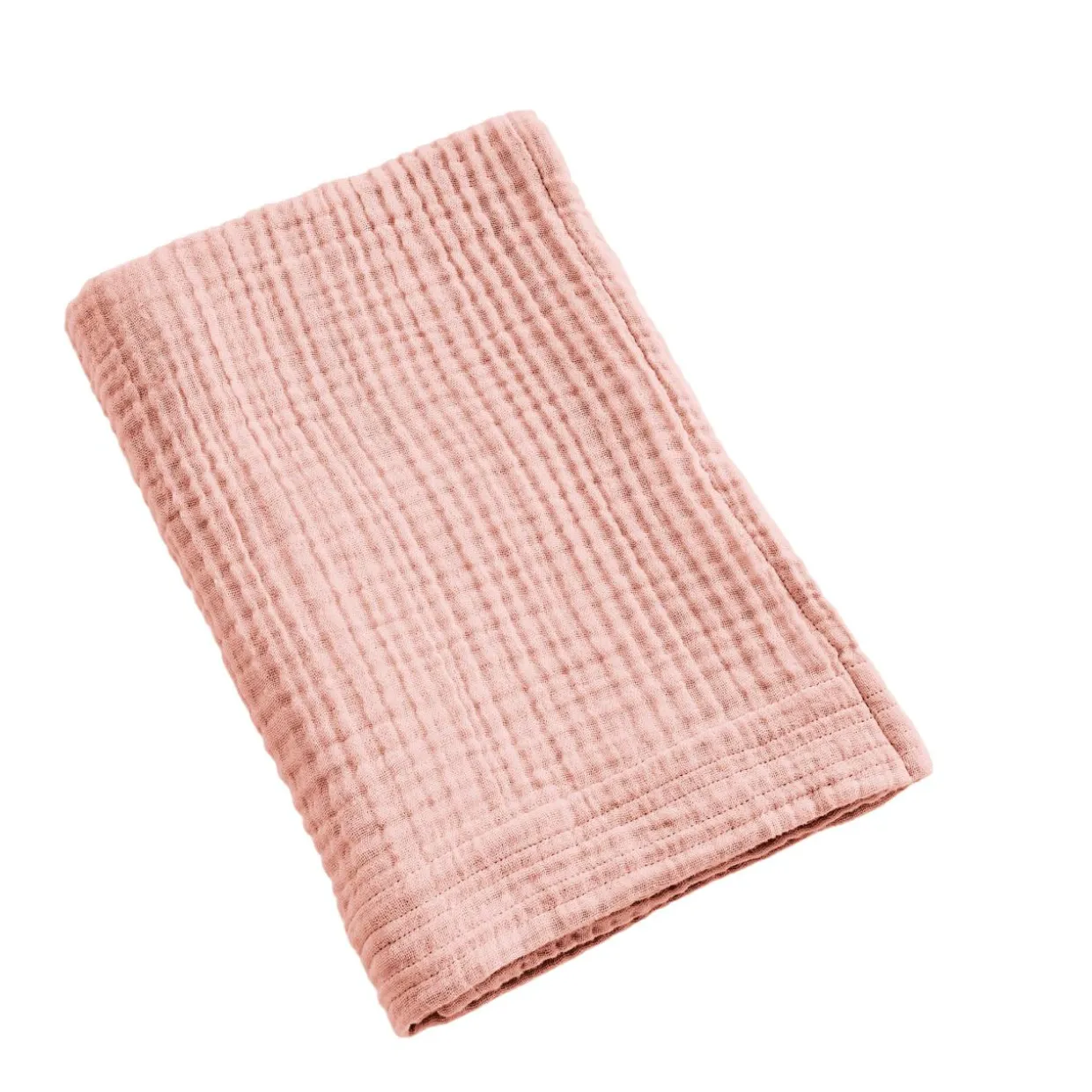 Serviette de bain gaze de coton (50 x 90 cm) Gaïa Rose pêche
