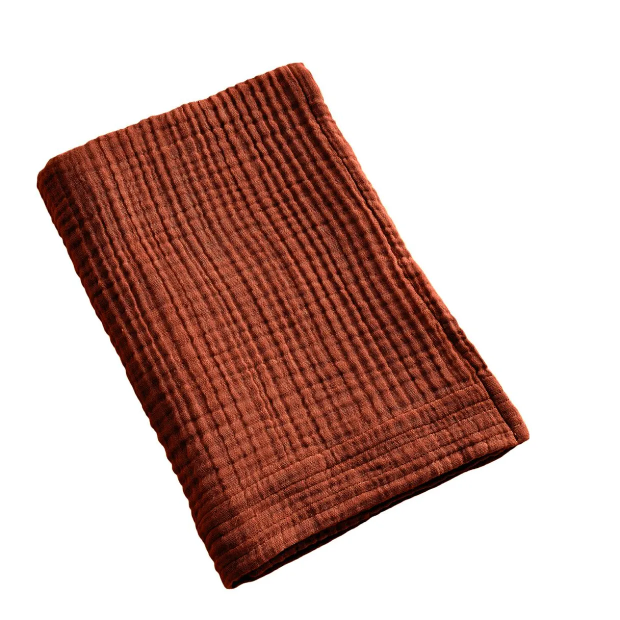 Serviette de bain gaze de coton (50 x 90 cm) Gaïa Terracotta