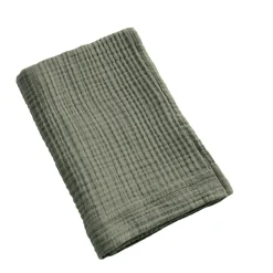 Serviette de bain gaze de coton (50 x 90 cm) Gaïa Vert romarin