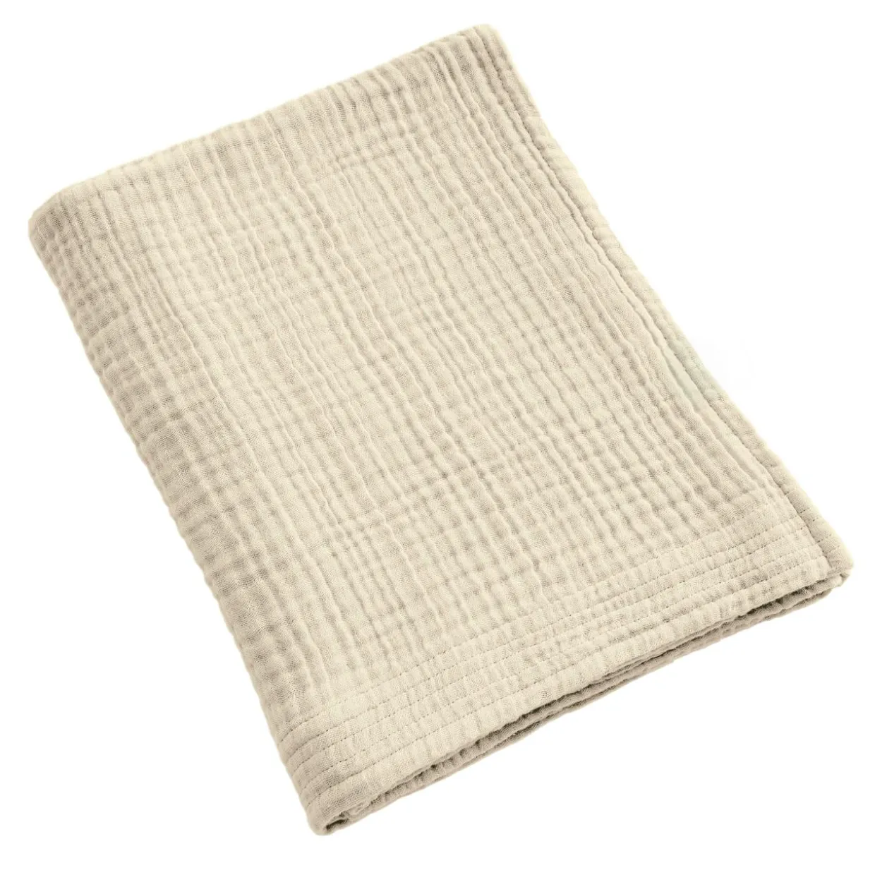 Serviette de bain gaze de coton (90 x 150 cm) Gaïa Beige pampa