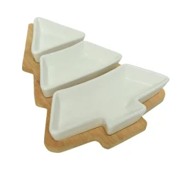 Set à tapas 3 assiettes (27 x 20 cm) Mon beau sapin Blanc