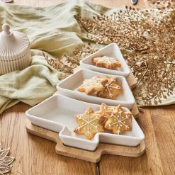 Set à tapas 3 assiettes (27 x 20 cm) Mon beau sapin Blanc