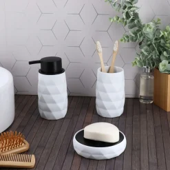 Set d'accessoires salle de bain Rubby Blanc