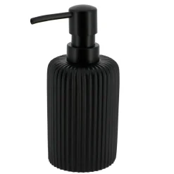 Set d'accessoires salle de bain résine Strié Noir