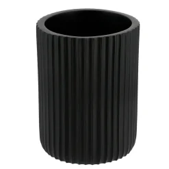 Set d'accessoires salle de bain résine Strié Noir