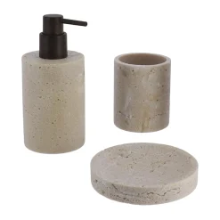 Set d'accessoires salle de bain Travertin Naturel