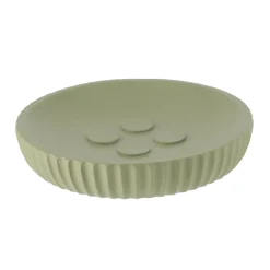 Set d'accessoires salle de bain résine Strié Vert kaki