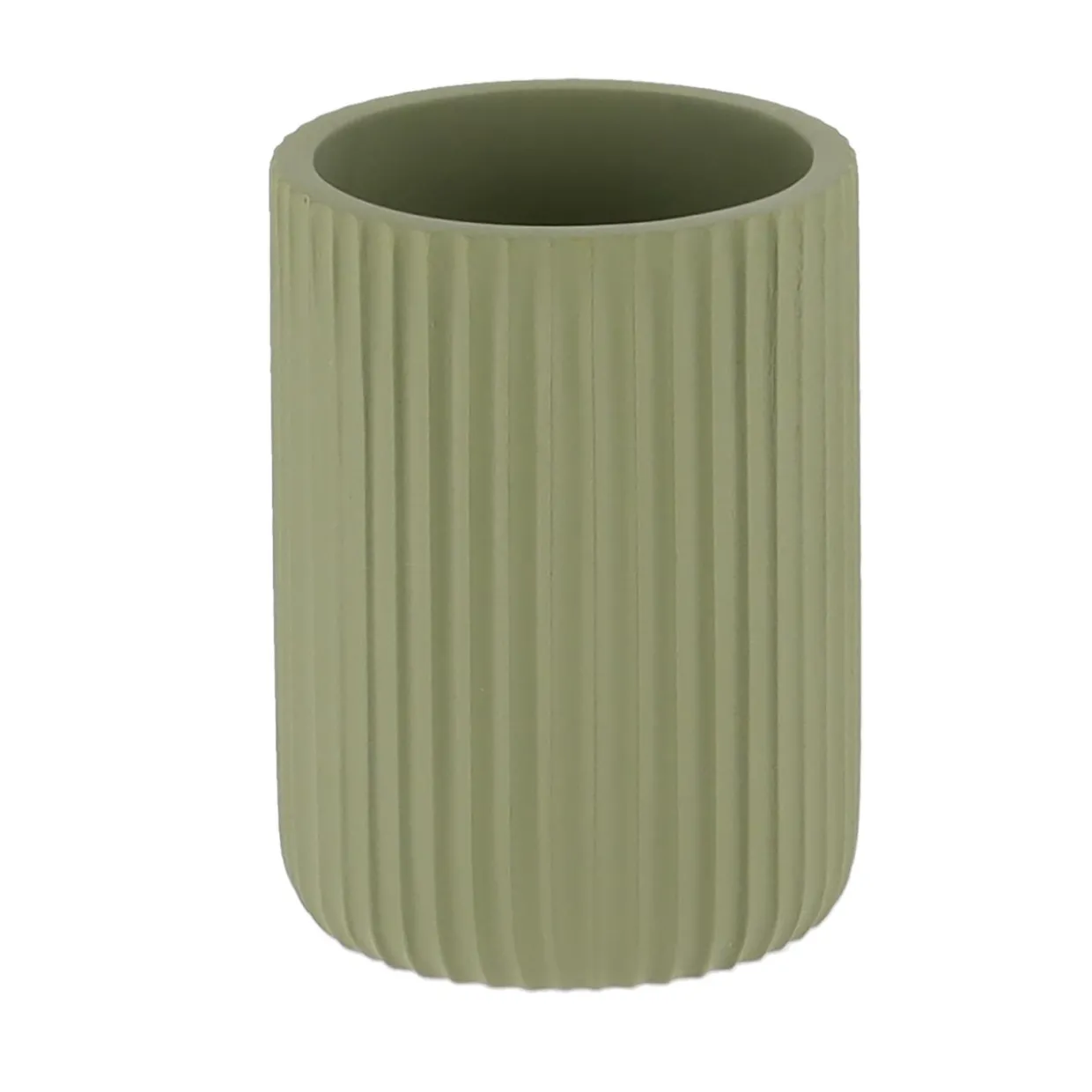 Set d'accessoires salle de bain résine Strié Vert kaki