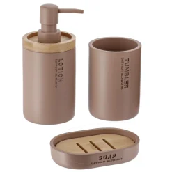 Set d'accessoires salle de bain Purebamboo Cappuccino