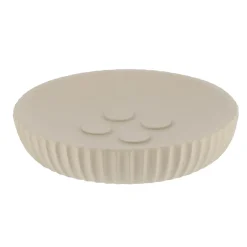 Set d'accessoires salle de bain résine Strié Taupe