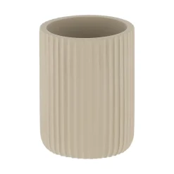 Set d'accessoires salle de bain résine Strié Taupe