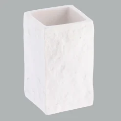 Set d'accessoires salle de bain Effet Pierre Blanc