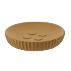 Set d'accessoires salle de bain résine Strié Jaune moutarde