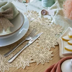 Set de table Fleurs de neige Dorées
