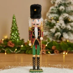 Soldat Casse-noisette en bois (H38 cm) Ernest et Toque d'ours