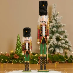 Soldat Casse-noisette en bois (H38 cm) Ernest et Toque d'ours