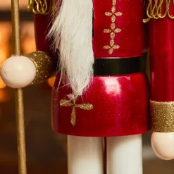 Soldat Casse-noisette en bois (H38 cm) Augustin le prince Bordeaux