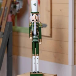 Soldat Casse-noisette en bois (H76 cm) Ernest Flocon Vert foncé