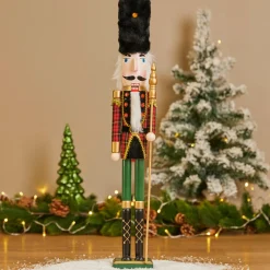 Soldat Casse-noisette en bois (H61 cm) Ernest et Toque d'ours