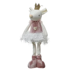 Souris de Noël debout (H37 cm) Suzane Danseuse ballerine Rose