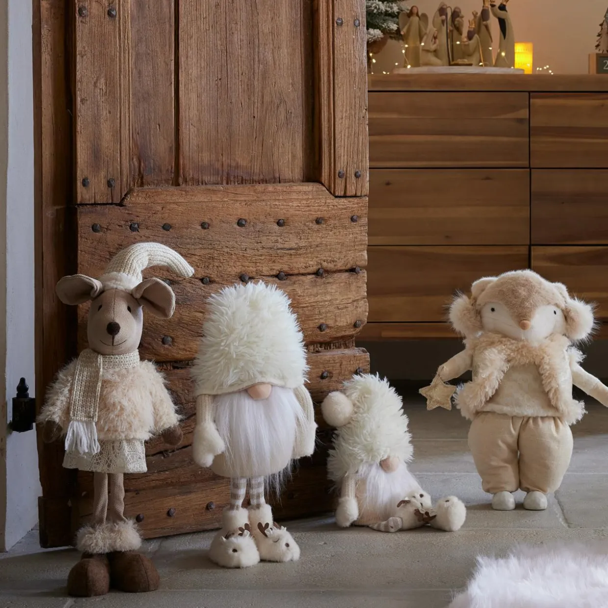 Souris debout (H60 cm) Mazette douceur Beige