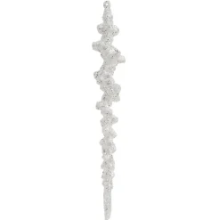 Stalactite à suspendre (H25 cm) Glace Blanc pailleté