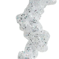 Stalactite à suspendre (H25 cm) Glace Blanc pailleté