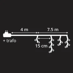 Stalactite lumineuse 7,50 m 175 LED câble transparent Multicolore