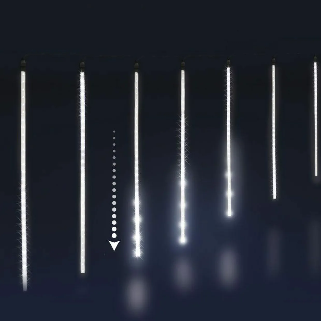 Stalactite lumineuse 6 m 210 LED Glaçons défilement Blanc froid