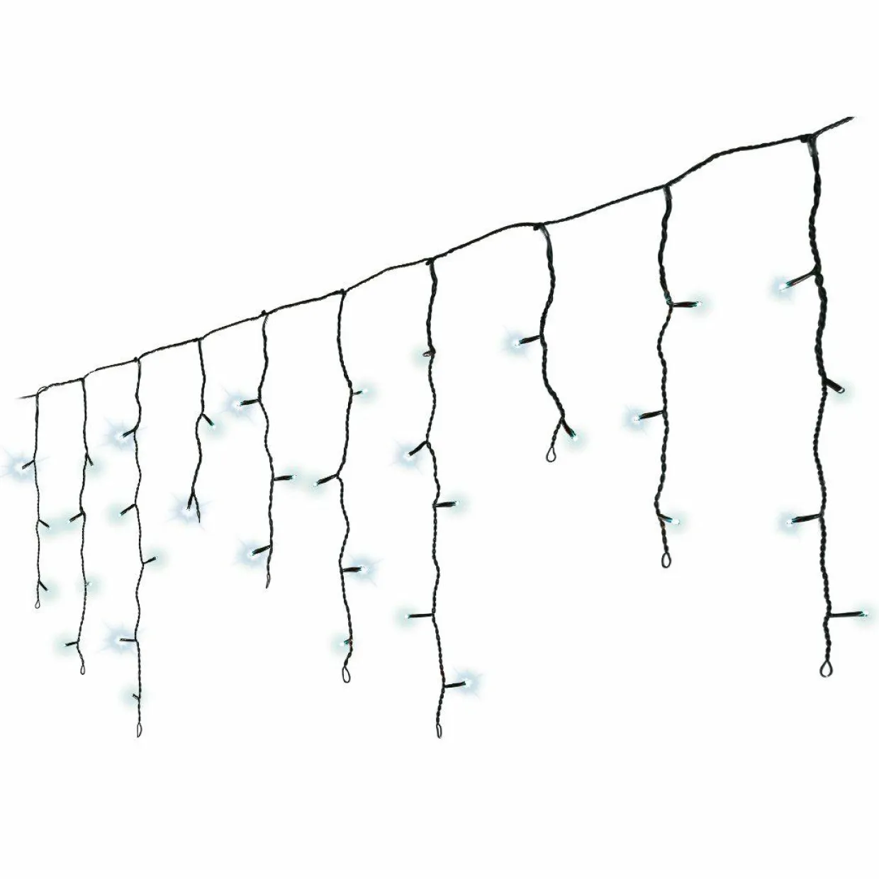 Stalactite lumineuse 5 m 119 LED câble noir Stars Blanc froid