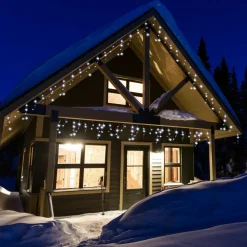 Stalactite lumineuse 5 m 119 LED câble noir Stars Blanc froid