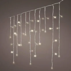 Stalactite lumineuse 11,80 m 480 LED câble transparent Stars Blanc chaud