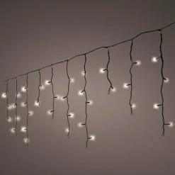 Stalactite lumineuse 7,50 m 175 LED câble noir Blanc chaud