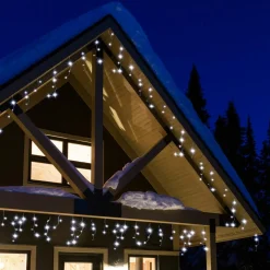 Stalactite lumineuse 20 m 490 LED câble noir Stars Blanc froid