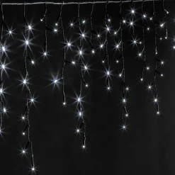 Stalactite lumineuse 11 m 259 LED câble noir Stars Blanc froid