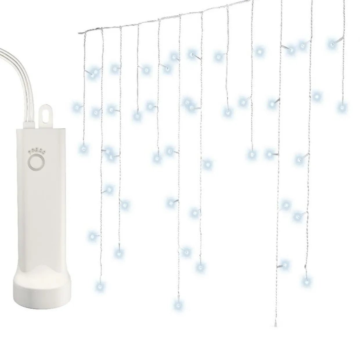 Stalactite lumineuse à piles 14 m 384 LED câble blanc Durawise Blanc froid