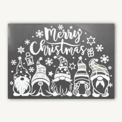 Sticker vitrostatique pour fenêtre (40 x 28,5 cm) Joyeux Noël les Lutins