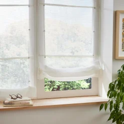 Store bateau passe tringle (45 x 180 cm) Luca Blanc