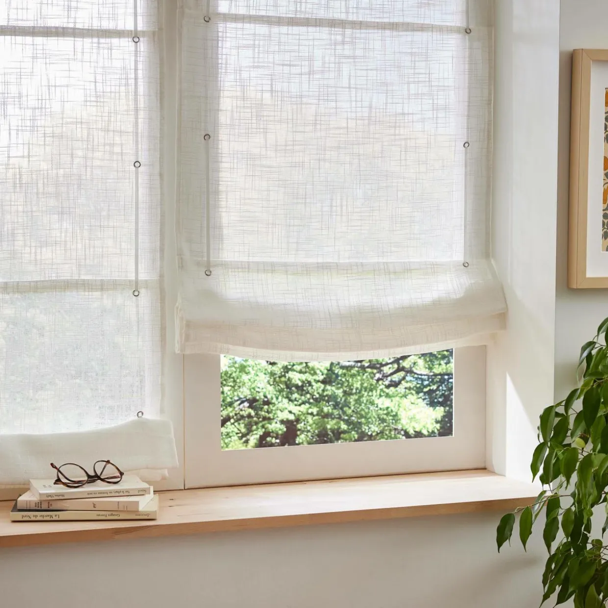 Store bateau passe tringle (45 x 180 cm) Robin Blanc