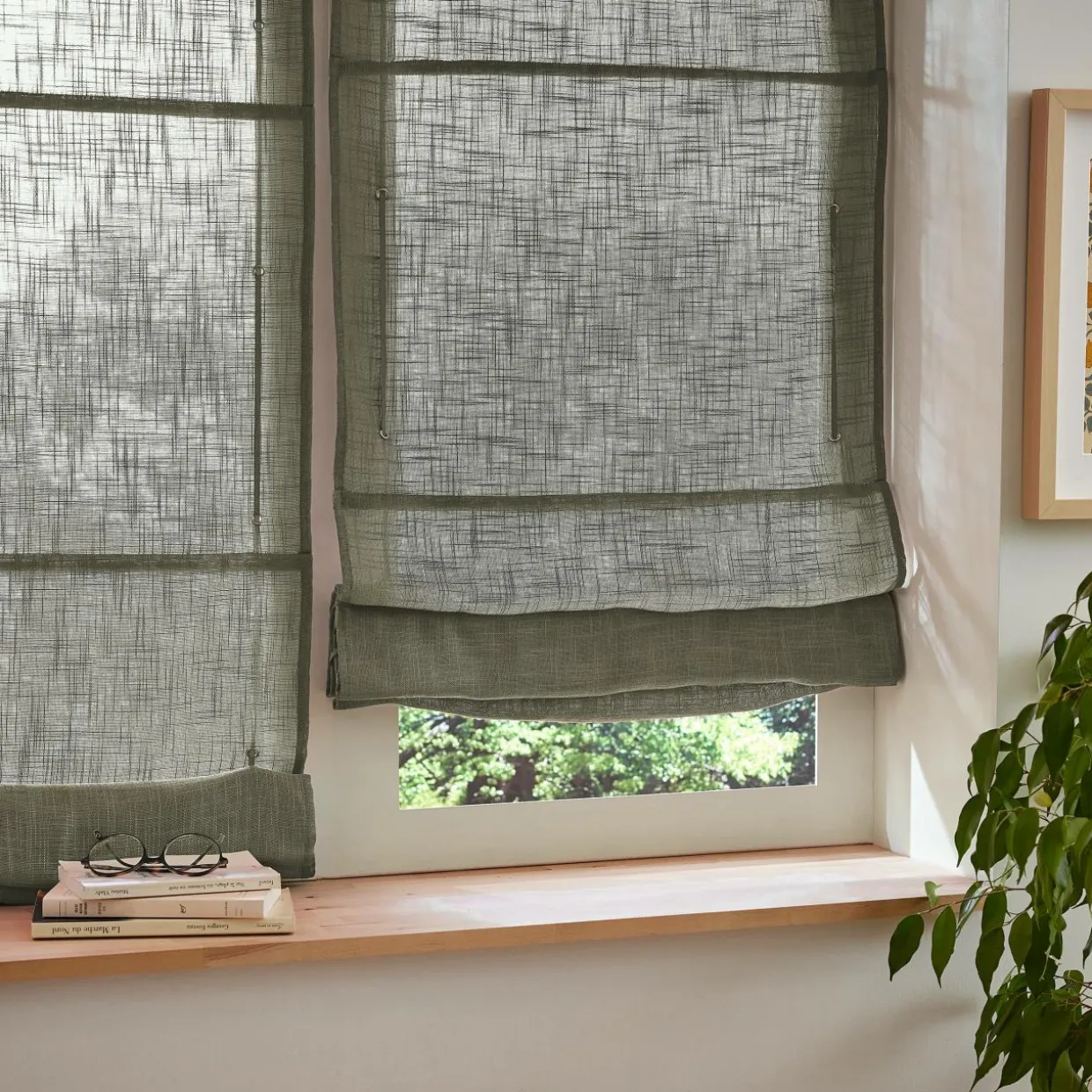 Store bateau passe tringle (60 x 180 cm) Robin Vert romarin